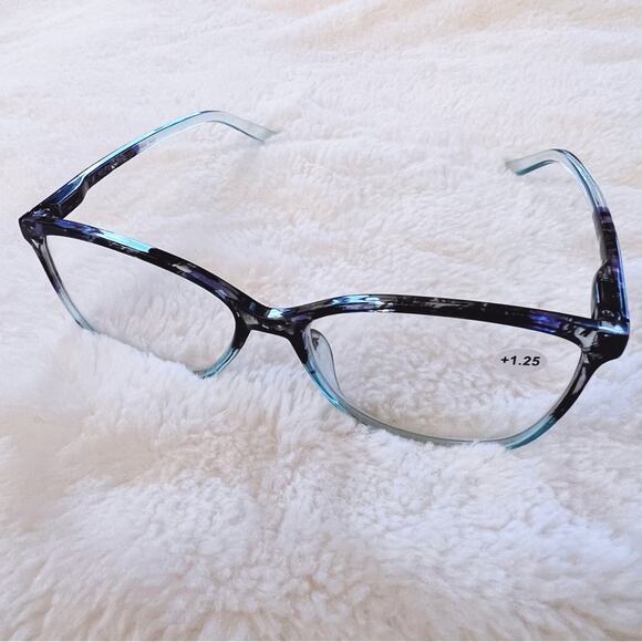 Emma Light Blue & Black Two Tone Reader Glasses - Picture 5 of 10
